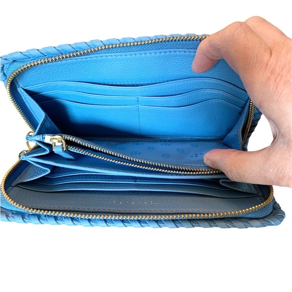 Tory Burch Marion Multi Gusset Long Leather Wallet with TB Charm - Picture 4 of 13